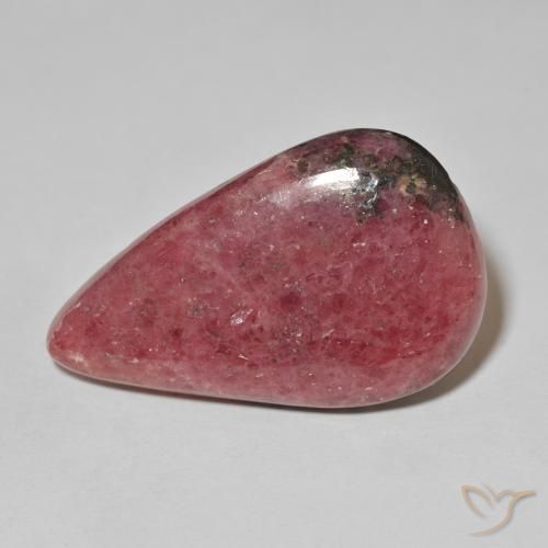 56.72ct Natürlicher Mehrfarbig Rhodonit, Birnenform, Lichtundurchlässig, Photo A