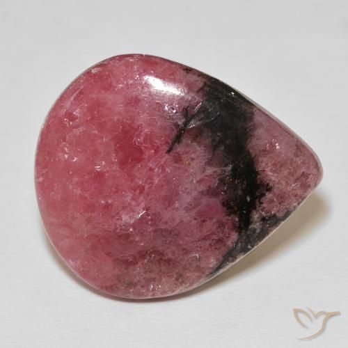 31.56ct Natürlicher Mehrfarbig Rhodonit, Birnenform, Lichtundurchlässig, Photo A