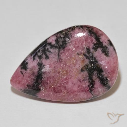 45.92ct Natürlicher Mehrfarbig Rhodonit, Birnenform, Lichtundurchlässig, Photo A