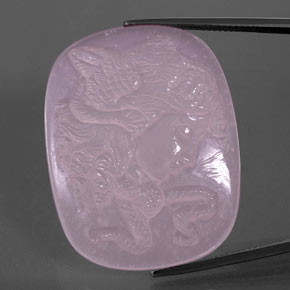 79,63 ctw natürlicher rosafarbener Rosenquarz, Fantasieschliff, Transparent