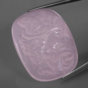 79,63 ctw natürlicher rosafarbener Rosenquarz, Fantasieschliff, Transparent