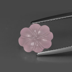 3,88 ctw natürlicher rosafarbener Rosenquarz, Blumenschliff, Transparent