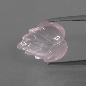3,62 ctw natürlicher rosafarbener Rosenquarz, Blumenschliff, Transparent