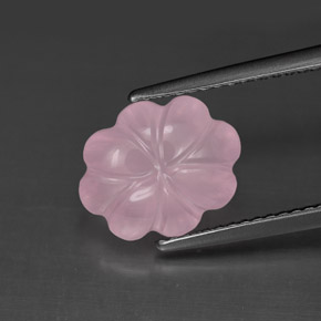 3,83 ctw natürlicher rosafarbener Rosenquarz, Blumenschliff, Transparent