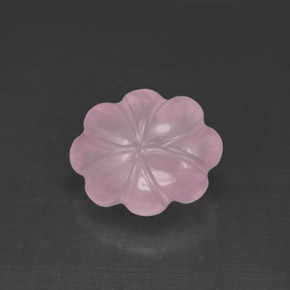 3,83 ctw natürlicher rosafarbener Rosenquarz, Blumenschliff, Transparent