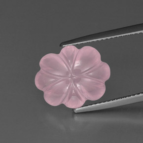 6,35 ctw natürlicher rosafarbener Rosenquarz, Blumenschliff, Transparent