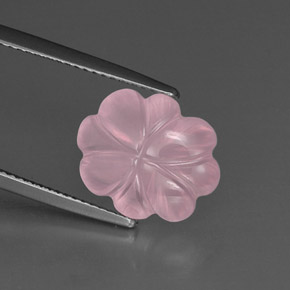 6,35 ctw natürlicher rosafarbener Rosenquarz, Blumenschliff, Transparent