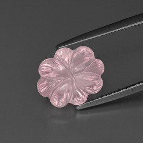 6,33 ctw natürlicher rosafarbener Rosenquarz, Blumenschliff, Transparent