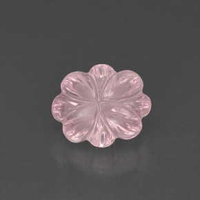 6,33 ctw natürlicher rosafarbener Rosenquarz, Blumenschliff, Transparent