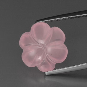 9,18 ctw natürlicher rosafarbener Rosenquarz, Blumenschliff, Transparent