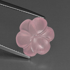 9,18 ctw natürlicher rosafarbener Rosenquarz, Blumenschliff, Transparent