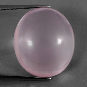 35,78 ctw natürlicher rosafarbener Rosenquarz, Oval Schliff, Transparent