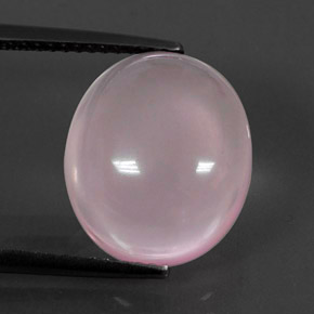 7,43 ctw natürlicher rosafarbener Rosenquarz, Oval Schliff, Transparent