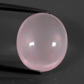 7,22 ctw natürlicher rosafarbener Rosenquarz, Oval Schliff, Transparent