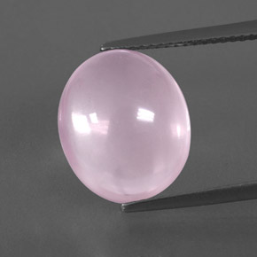 8,07 ctw natürlicher rosafarbener Rosenquarz, Oval Schliff, Transparent