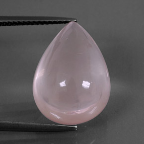 13,67 ctw natürlicher rosafarbener Rosenquarz, Birnenform, Transparent