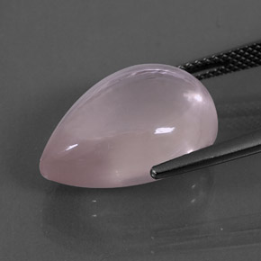 13,67 ctw natürlicher rosafarbener Rosenquarz, Birnenform, Transparent