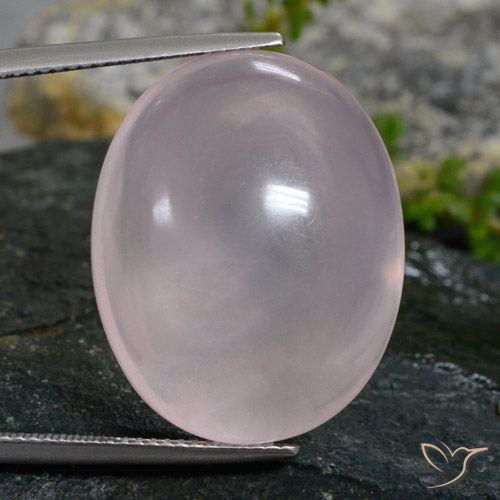38.60ct Natürlicher Sehr helles Rosa Rosenquarz, Oval, Transparent