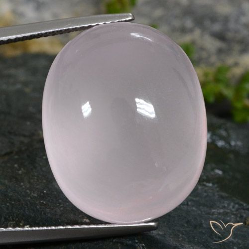 40.38ct Natürlicher Sehr helles Rosa Rosenquarz, Oval, Transparent / Lichtdurchlässig