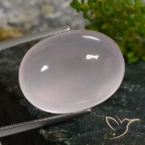 9,17 ctw natürlicher Sehr helles Rosenrosa Rosenquarz, Oval, Lichtdurchlässig