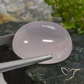 9,17 ctw natürlicher Sehr helles Rosenrosa Rosenquarz, Oval, Lichtdurchlässig