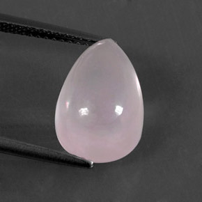 5,93 ctw natürlicher rosafarbener Rosenquarz, Birnenform, Transparent