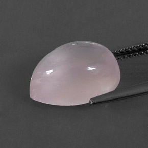 5,93 ctw natürlicher rosafarbener Rosenquarz, Birnenform, Transparent