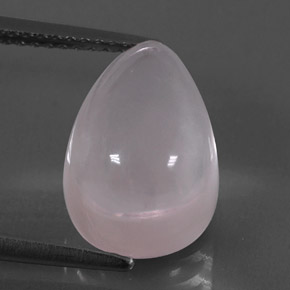 7,04 ctw natürlicher rosafarbener Rosenquarz, Birnenform, Transparent