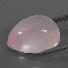 11,54 ctw natürlicher rosafarbener Rosenquarz, Birnenform, Transparent