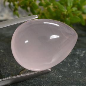 13,35 ctw natürlicher rosafarbener Rosenquarz, Birnenform, Lichtdurchlässig