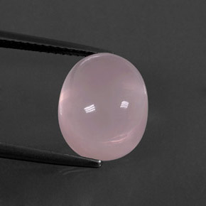 6,41 ctw natürlicher rosafarbener Rosenquarz, Oval Schliff, Transparent