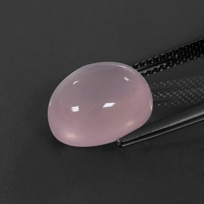 6,41 ctw natürlicher rosafarbener Rosenquarz, Oval Schliff, Transparent