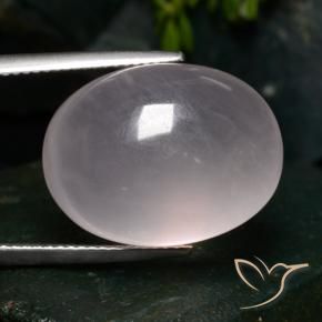 9,17 ctw natürlicher Sehr helles Rosenrosa Rosenquarz, Oval, Lichtdurchlässig