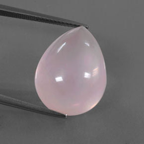 17,53 ctw natürlicher rosafarbener Rosenquarz, Birnenform, Transparent