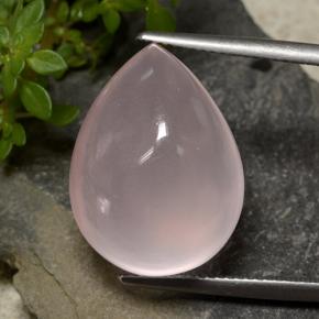 23,27 ctw natürlicher rosafarbener Rosenquarz, Birnenform, Transparent