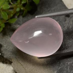 23,27 ctw natürlicher rosafarbener Rosenquarz, Birnenform, Transparent
