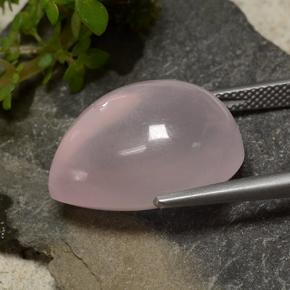 23,27 ctw natürlicher rosafarbener Rosenquarz, Birnenform, Transparent