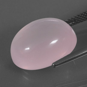 13,08 ctw natürlicher rosafarbener Rosenquarz, Oval Schliff, Transparent