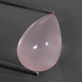 5,27 ctw natürlicher rosafarbener Rosenquarz, Birnenform, Transparent