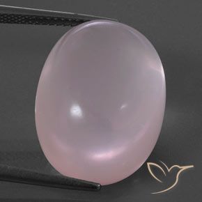 24.88ct Natürlicher Light Pink  Rosenquarz, Oval, Transparent
