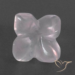 9.66ct Natürlicher Sehr helles Rosa Rosenquarz, Blumen-Schliff, Transparent / Lichtdurchlässig