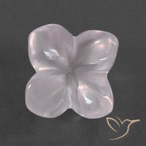 8.83ct Natürlicher Sehr helles Rosenrosa Rosenquarz, Blumen-Schliff, Transparent / Lichtdurchlässig