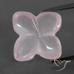 7.62ct Natürlicher Sehr helles Rosenrosa Rosenquarz, Blumen-Schliff, Transparent / Lichtdurchlässig