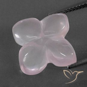 9,17 ctw natürlicher Sehr helles Rosenrosa Rosenquarz, Blumen-Schliff, Transparent / Lichtdurchlässig
