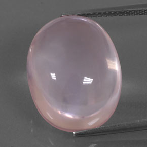 21,12 ctw natürlicher rosafarbener Rosenquarz, Oval Schliff, Transparent