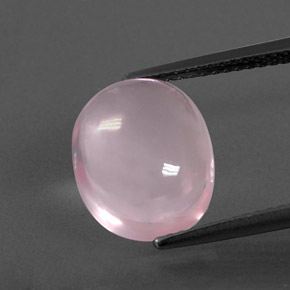 4,95 ctw natürlicher rosafarbener Rosenquarz, Oval Schliff, Transparent