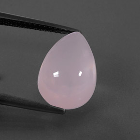 5,91 ctw natürlicher rosafarbener Rosenquarz, Birnenform, Transparent