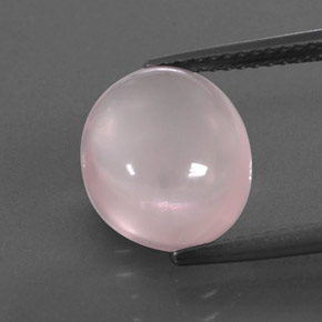 5,02 ctw natürlicher rosafarbener Rosenquarz, Oval Schliff, Transparent