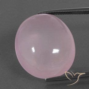 33.99ct Natürlicher Mittelrosa Rosenquarz, Oval, Transparent / Lichtdurchlässig