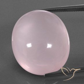 47.42ct Natürlicher Kaugummi Rosa Rosenquarz, Oval, Transparent / Lichtdurchlässig
